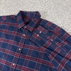 UNTUCKit Shirt Mens XXL Blue Red Plaid Rosato Flannel Cotton Long Sleeve